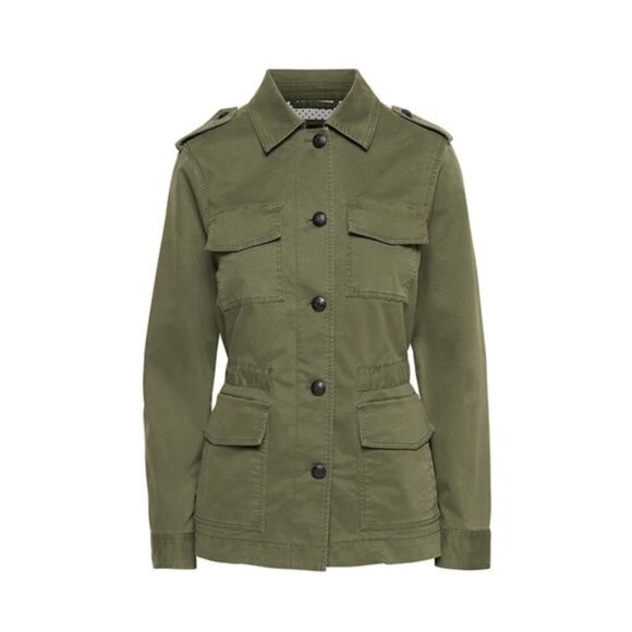 NEW Banana Republic Olive Green Twill Army Military Cargo Utility Jacket, XXSP - Picture 3 of 14